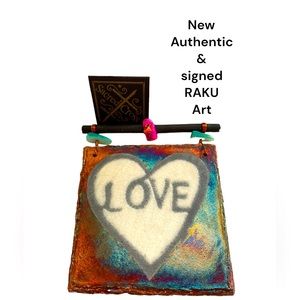 RAKU “Love” wall art (Pottery Ceramics )by Jeremy Diller